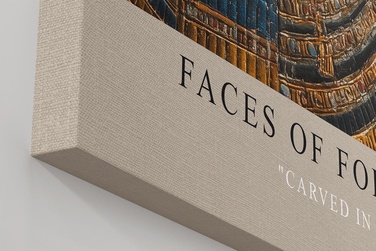 Paul Sinus Wandbild in 40x60cm Faces of Forever – Reliefdarstellung zweier ägyptischer Herrscher in Gold, Blau und Steinstruktur