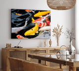 Paul Sinus Wandbild 120x80cm Koi Koiteich Zuchtkarpfen Farbenfroh Fische Teich