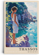 Paul Sinus Leinwandbild 80x120cm Thassos – Griechenland, Meer, Küste, Natur, Entspannung, Urlaub, Sommer, Licht, Harmonie, Insel, Ruhe, Malerisch
