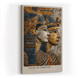 Paul Sinus Wandbild in 40x60cm Faces of Forever – Reliefdarstellung zweier ägyptischer Herrscher in Gold, Blau und Steinstruktur
