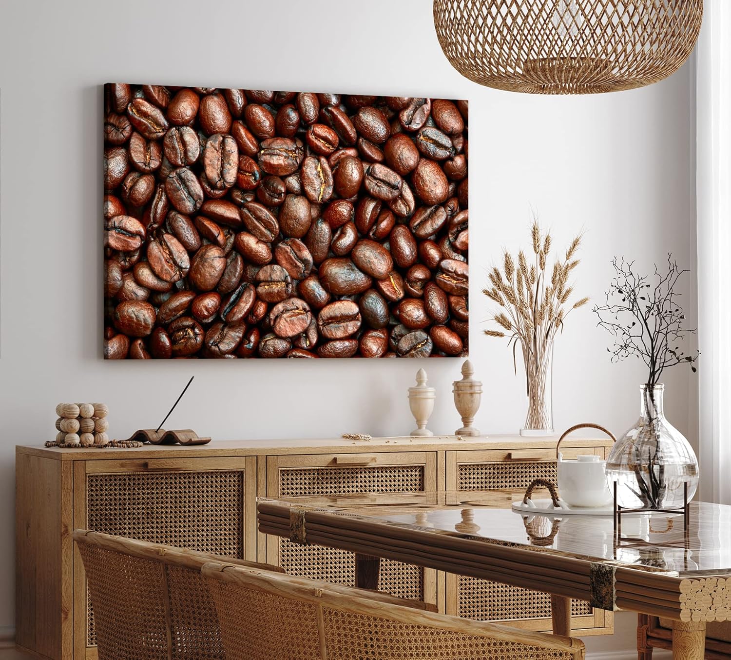 Paul Sinus Wandbild 120x80cm Kaffee Kaffeebohnen Braun Nahaufnahme Küche