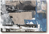 Sinus Art Wandbild 120x80cm Collage aus Porträts, Symbolen und grafischen Flächen in Blau, Grau und Beige