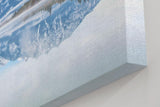 Sinus Art Wandbild 120x80cm Ruhige Alpenlandschaft mit schneebedeckten Bergen und klarer Wasserfläche