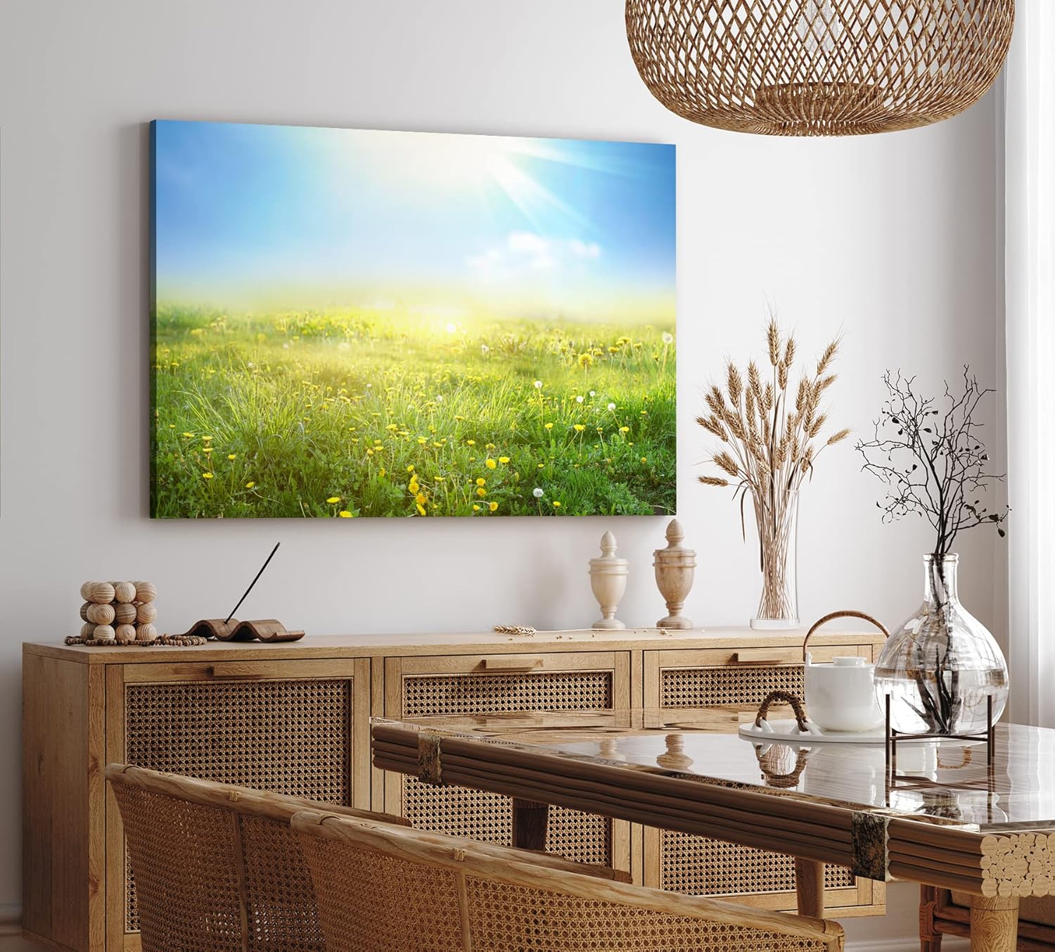 Paul Sinus Wandbild 120x80cm Sommerwiese Wiese Gras Sonnenschein Sommer