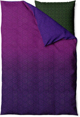 Sinus Art Bettwäsche 135x200 cm + 80x80 cm – Farbverlauf in Violett und Lila mit filigranem Sternenmuster – Moderne Wende-Bettwäsche aus Mikrofaser