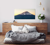 Gebirges Landschaft ca. 130x70cm Wandbild inklusive Schattenfugenrahmen weiss - Panorama Leinwand Bild XXL Format Wandbilder Wohnzimmer Wohnung Deko Kunstdrucke