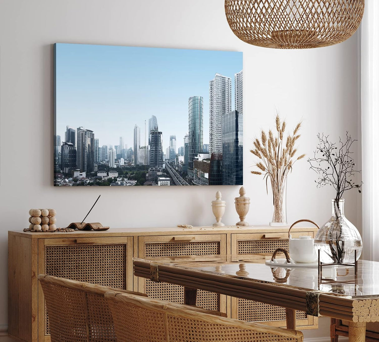 Paul Sinus Wandbild 120x80cm Großstadt Metropole Hochhäuser Büro Wolkenkratzer Business