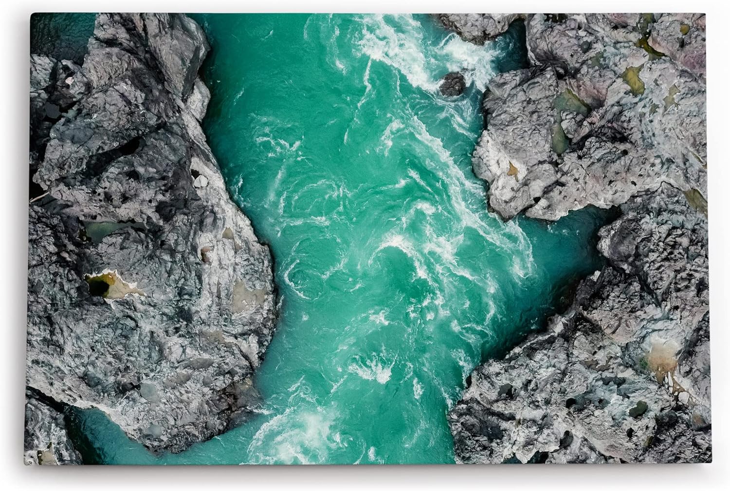 Paul Sinus Wandbild 120x80cm Wilder Bergfluss aus der Vogelperspektive Luftausnahme