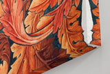 Sinus Art Wandbild 120x80cm Dynamisches Blattmotiv in warmen Rottönen auf dunklem Hintergrund in ornamentaler Form