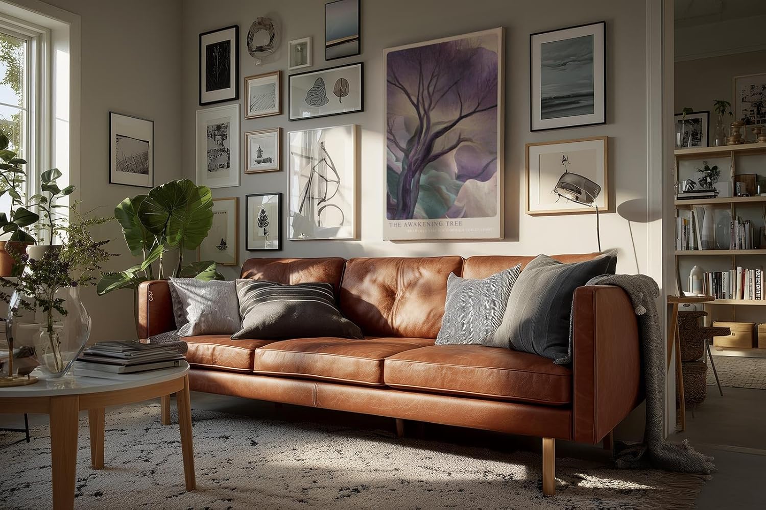 Paul Sinus Wandbild in 40x60cm The Awakening Tree – Künstlerische Naturdarstellung in sanften Violettund Grüntönen