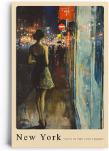 Paul Sinus Leinwandbild 60x90cm Leinwandbild New York City Nachtleben urbane Eleganz moderne Kunst geheimnisvolle Atmosphäre Lichter der Stadt