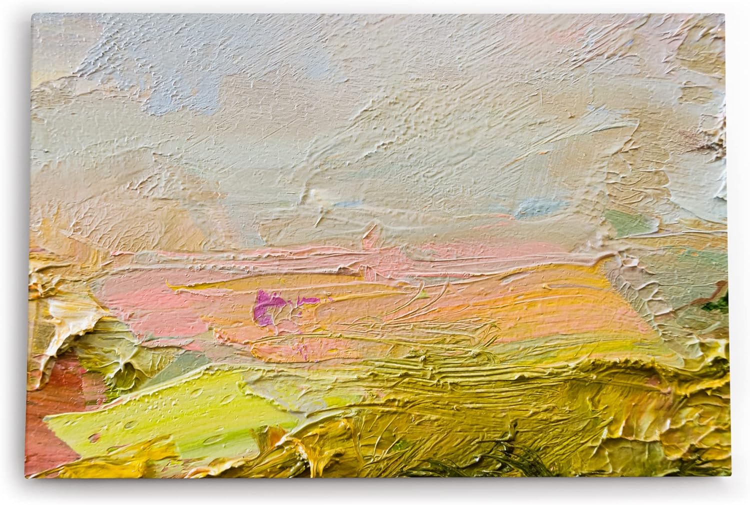 Paul Sinus Wandbild 120x80cm Abstrakt Kunstvoll Spachtel Farben Modern Beige