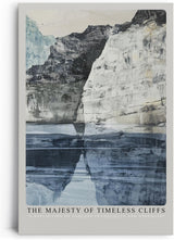 Paul Sinus Leinwandbild 80x120cm Majestätische Felsen – Monumentale Steilklippen mit ruhiger Spiegelung im Wasser und beeindruckender Naturdarstellung