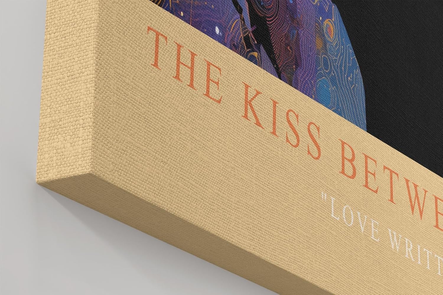 Paul Sinus Wandbild in 40x60cm The Kiss Between Stars – abstrakte Silhouetten im kosmischen Lichtspiel, kunstvolle Darstellung von Nähe und Universum