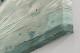 Sinus Art Wandbild 120x80cm Abstrakte Meer- oder Wasserbewegung in kühlen Blaugrün- und Grautönen