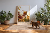 Paul Sinus Kunstdruck 40x60cm Sunset Ride Fahrrad im goldenen Sonnenlicht mit nostalgischer Stimmung und ländlicher Ruhe