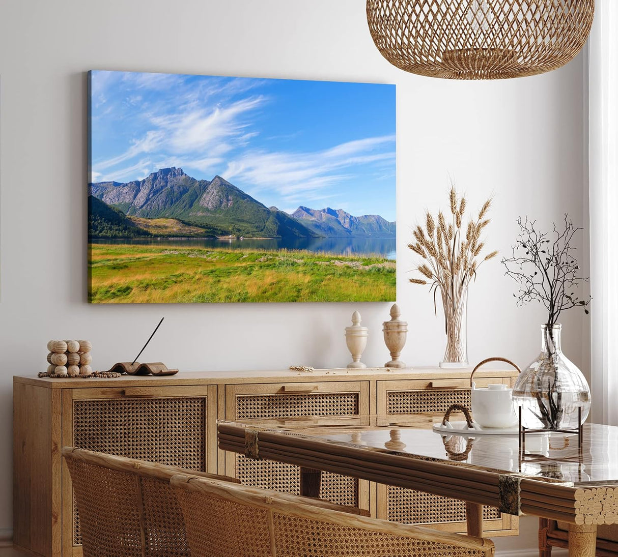 Paul Sinus Wandbild 120x80cm Berge See Bergsee Natur Sonnenschein Gebirge