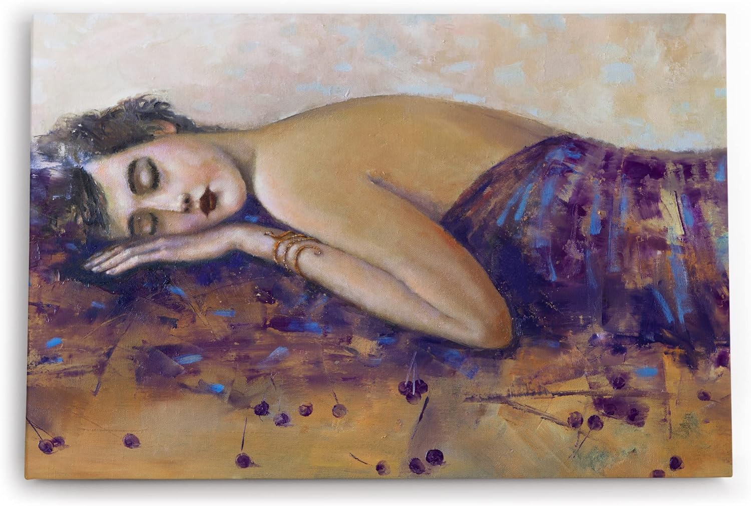 Paul Sinus Wandbild 120x80cm Schöne junge Frau Kunstvoll Liebe Lippen Kirschen