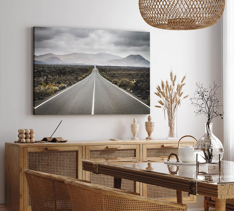 Paul Sinus Wandbild 120x80cm Straße Berge Landschaft Horizont Gebirge Wolken