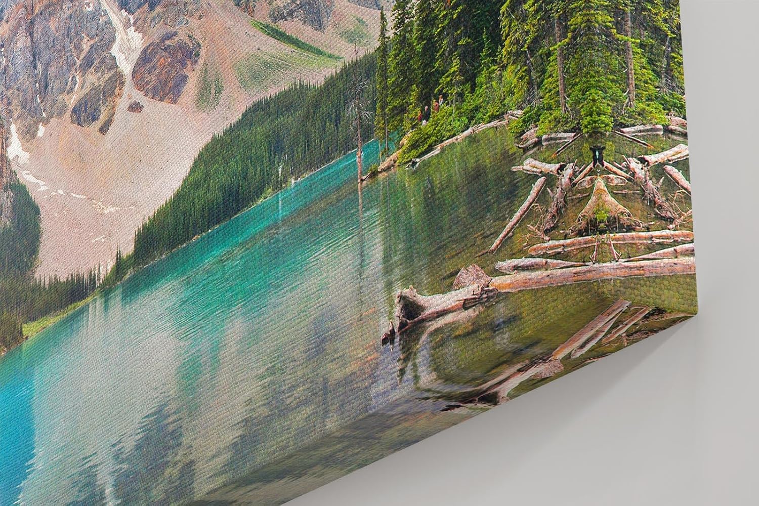 Sinus Art Wandbild 120x80cm Kristallklarer See vor majestätischer Bergkulisse mit intensiver Spiegelung