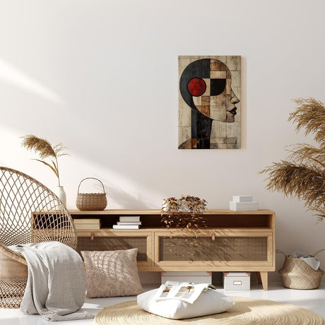Paul Sinus 60x90cm Wandbild Zeitloser Blick – Modernes Kopfporträt als abstrakte Kunst auf Leinwand Holzrahmen