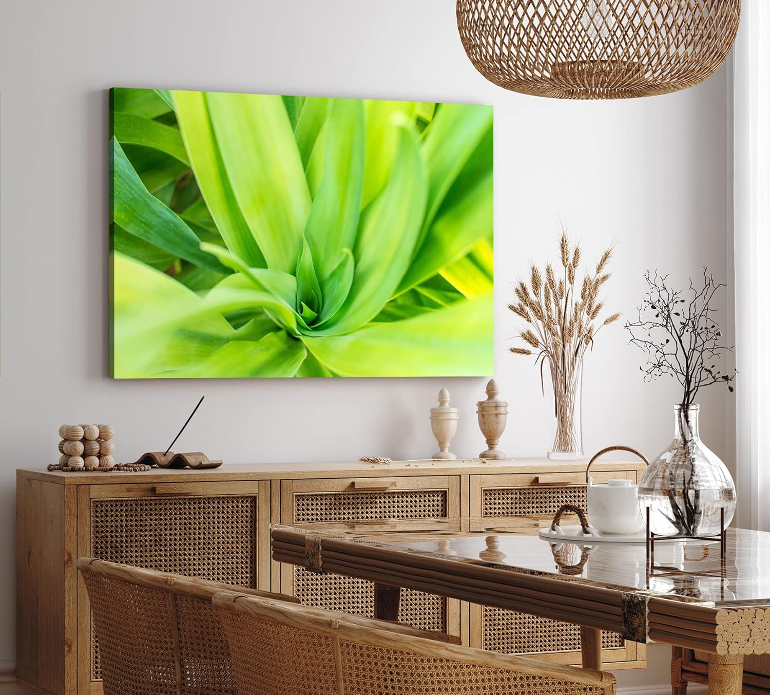 Paul Sinus Wandbild 120x80cm Grüne Pflanze Makrofotografie Kunstvoll Dekorativ