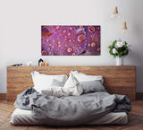 Wassertropfen auf einem Blatt ca. 130x70cm Wandbild inklusive Schattenfugenrahmen weiss - Panorama Leinwand Bild XXL Format Wandbilder Wohnzimmer Wohnung Deko Kunstdrucke