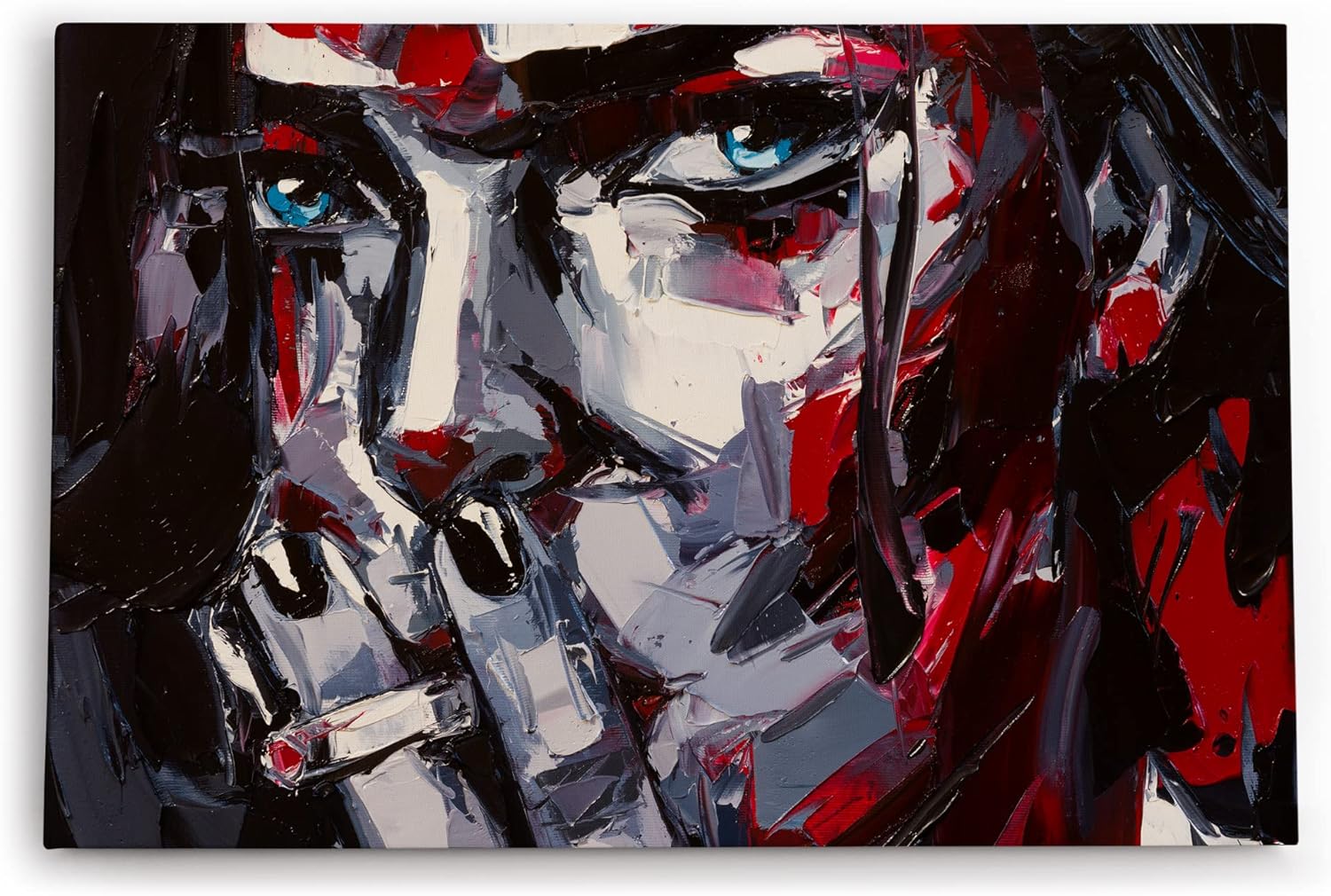 Paul Sinus Wandbild 120x80cm Junge Frau Porträt Abstrakt Kunstvoll Feminin Zigarette