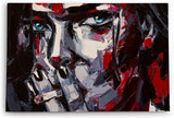 Paul Sinus Wandbild 120x80cm Junge Frau Porträt Abstrakt Kunstvoll Feminin Zigarette