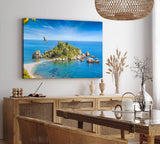 Paul Sinus Wandbild 120x80cm Isola Bella Insel Italien Mittelmeer blauer Himmel Horizont
