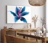 Paul Sinus Wandbild 120x80cm Orchidee Blume Blüte Blau Fotokunst Nahaufnahme