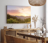 Paul Sinus Wandbild 120x80cm Berge Landschaft Tannenwald Wald Bäume Natur
