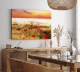 Paul Sinus Wandbild 120x80cm Feldblumen Wildblumen Mohn rote Blüten Halme