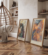 Paul Sinus Leinwandbild 60x90cm Rise of the Phoenix Leinwandbild majestätischer Phönix in Flammen mit abstraktem Hintergrund kraftvolle Symbolik