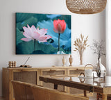 Paul Sinus Wandbild 120x80cm Lotosblume Blume Blüte Kunstvoll Lotos Rosa Wasserblumen