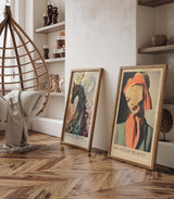 Paul Sinus Leinwandbild 40x60cm The Veiled Beauty Leinwandbild stilvolle Frau mit Kopftuch im Vintage-Stil geheimnisvolle Eleganz mit modernem Retro-Charme