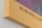 Paul Sinus Wandbild in 40x60cm Burning Layers Abstrakte Nahaufnahme einer farbintensiven, verwitterten Oberfläche in Gelb-, Orangeund Pinktönen
