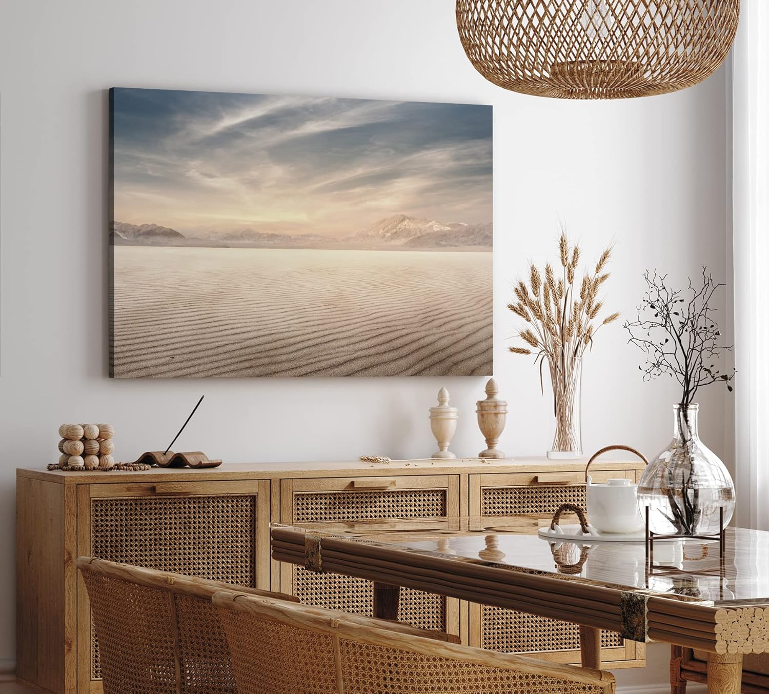 Paul Sinus Wandbild 120x80cm Wüstenlandschaft Wüste Berge Horizont Himmel Sand