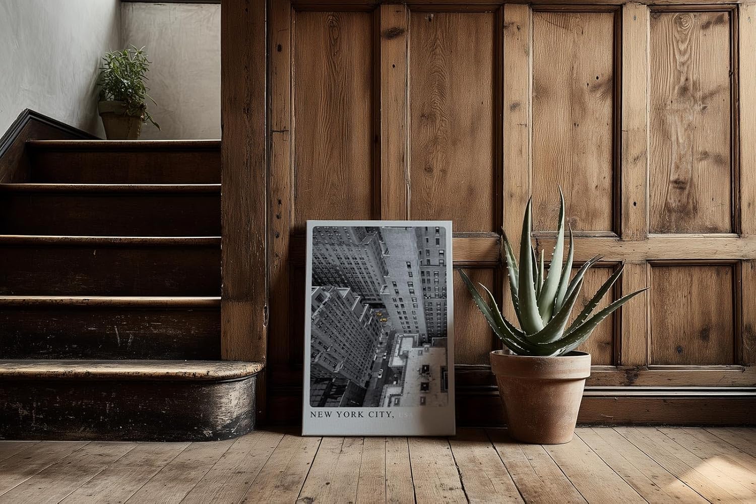 Paul Sinus Kunstdruck 40x60cm New York City mit Hochhäusern und gelben Taxis aus der Vogelperspektive