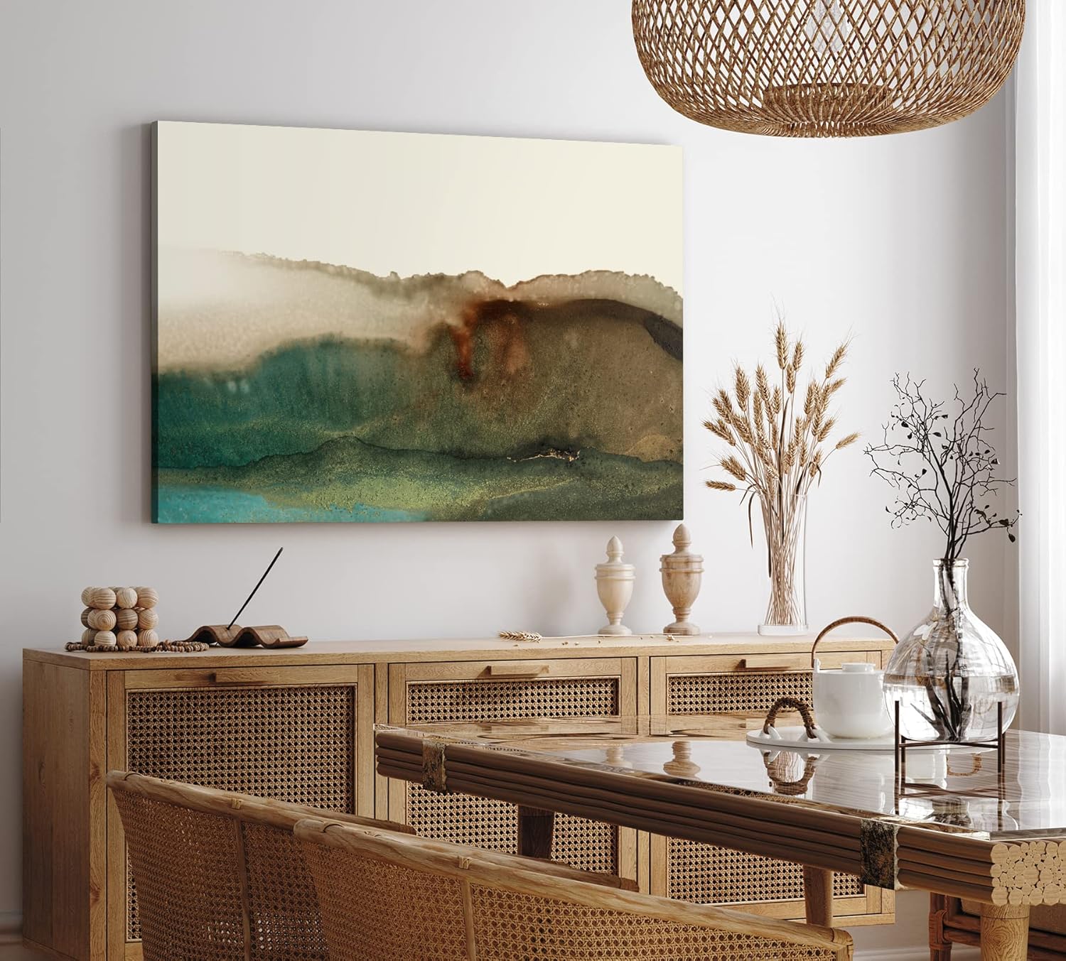 Paul Sinus Wandbild 120x80cm Abstraktes Bild Brauntöne Wasserfarben Kunstvoll