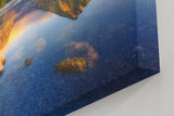 Sinus Art Wandbild 120x80cm Faszinierende Berglandschaft mit ruhigem See und perfekter Spiegelung für harmonische Raumwirkung