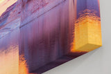 Sinus Art Wandbild 120x80cm Monolithische Felsformation spiegelt sich im ruhigen See unter farbigem Abendhimmel