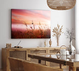 Paul Sinus Wandbild 120x80cm Weizenfeld Morgenröte Natur Feld Rosa Himmel