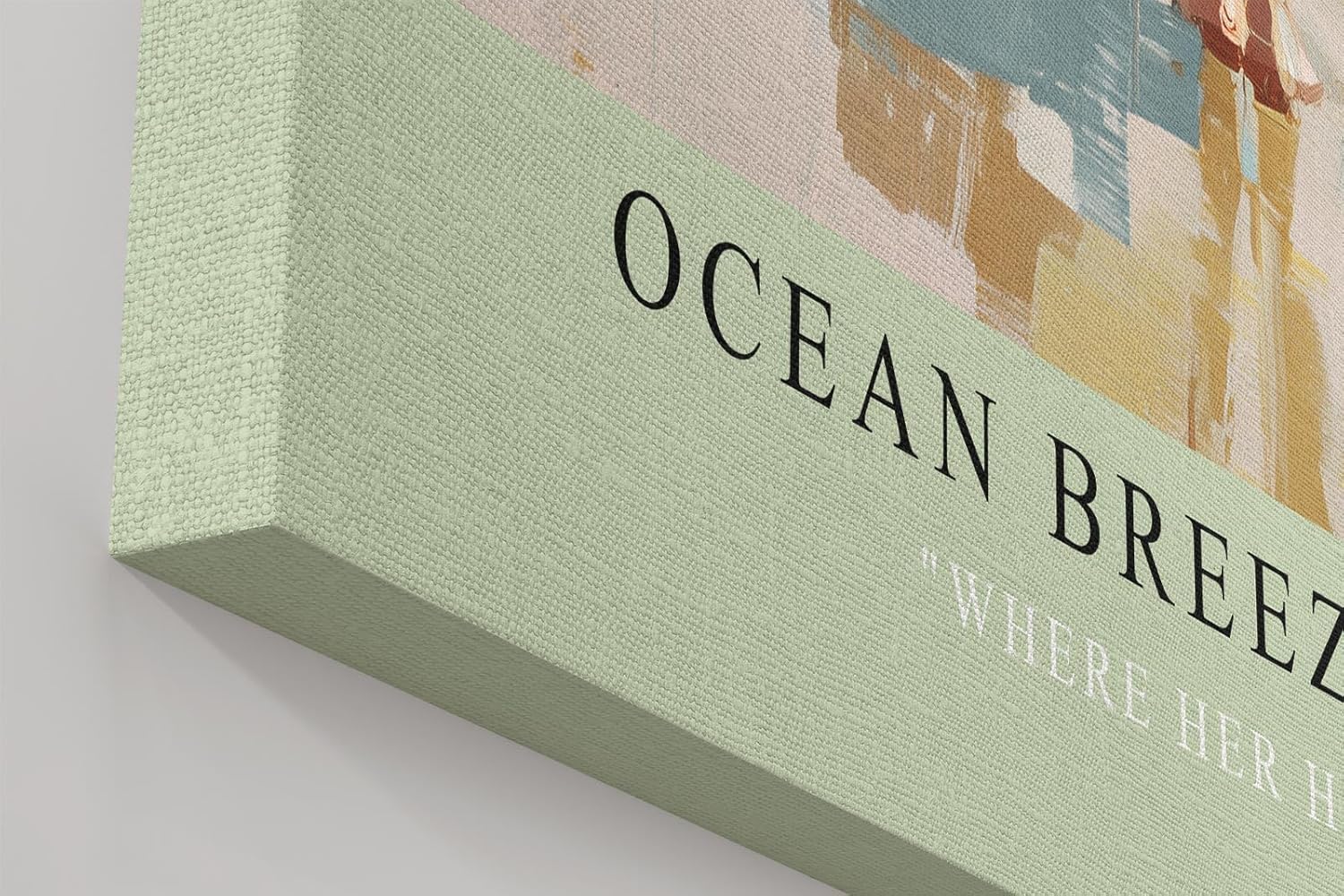 Paul Sinus Wandbild in 40x60cm Frau im weißen Sommerkleid am Meer – maritimes Küstenmotiv in impressionistischer Malweise für eine ruhige Wohnraumgestaltung