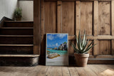 Paul Sinus Kunstdruck 40x60cm Seychellen Strand La Digue Felsen Meer Türkis Urlaub La Digue Seychelles