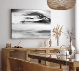 Paul Sinus Wandbild 120x80cm Chinesisch Berglandschaft Berge Fluss Nebel Schwarz Weiß