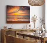 Paul Sinus Wandbild 120x80cm Sonnenuntergang über den Meer Strand Himmel