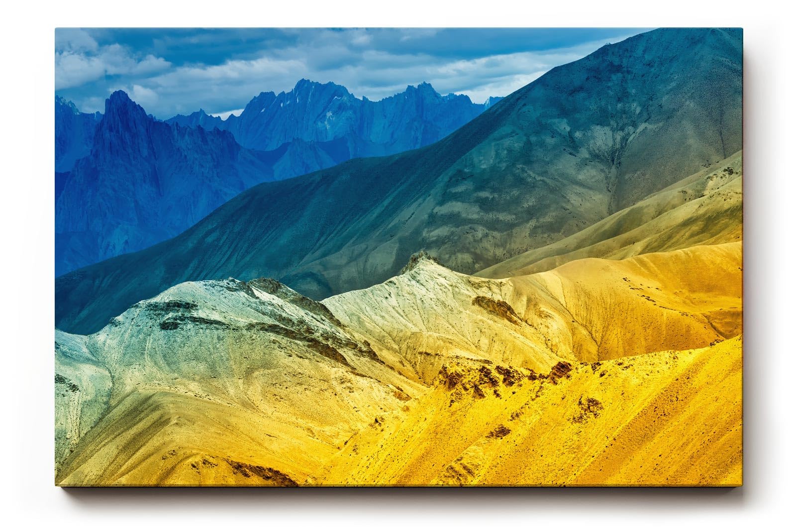 Sinus Art Wandbild 120x80cm Beeindruckende Landschaftskomposition mit leuchtenden Farbzonen und Tiefenstaffelung