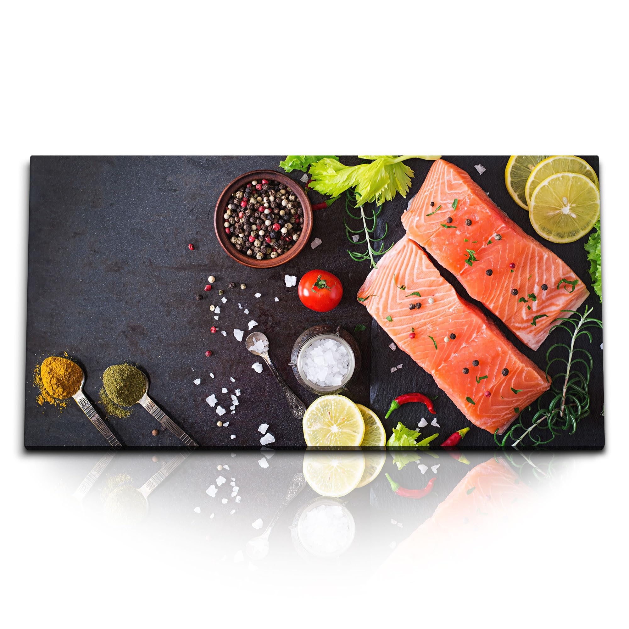 Paul Sinus Wandbild 120x60cm – Leckere Pizzavielfalt, modernes Küchenbild auf Leinwand, rustikale Essenskunst für Küche, Esszimmer, Restaurant, italienische Atmosphäre