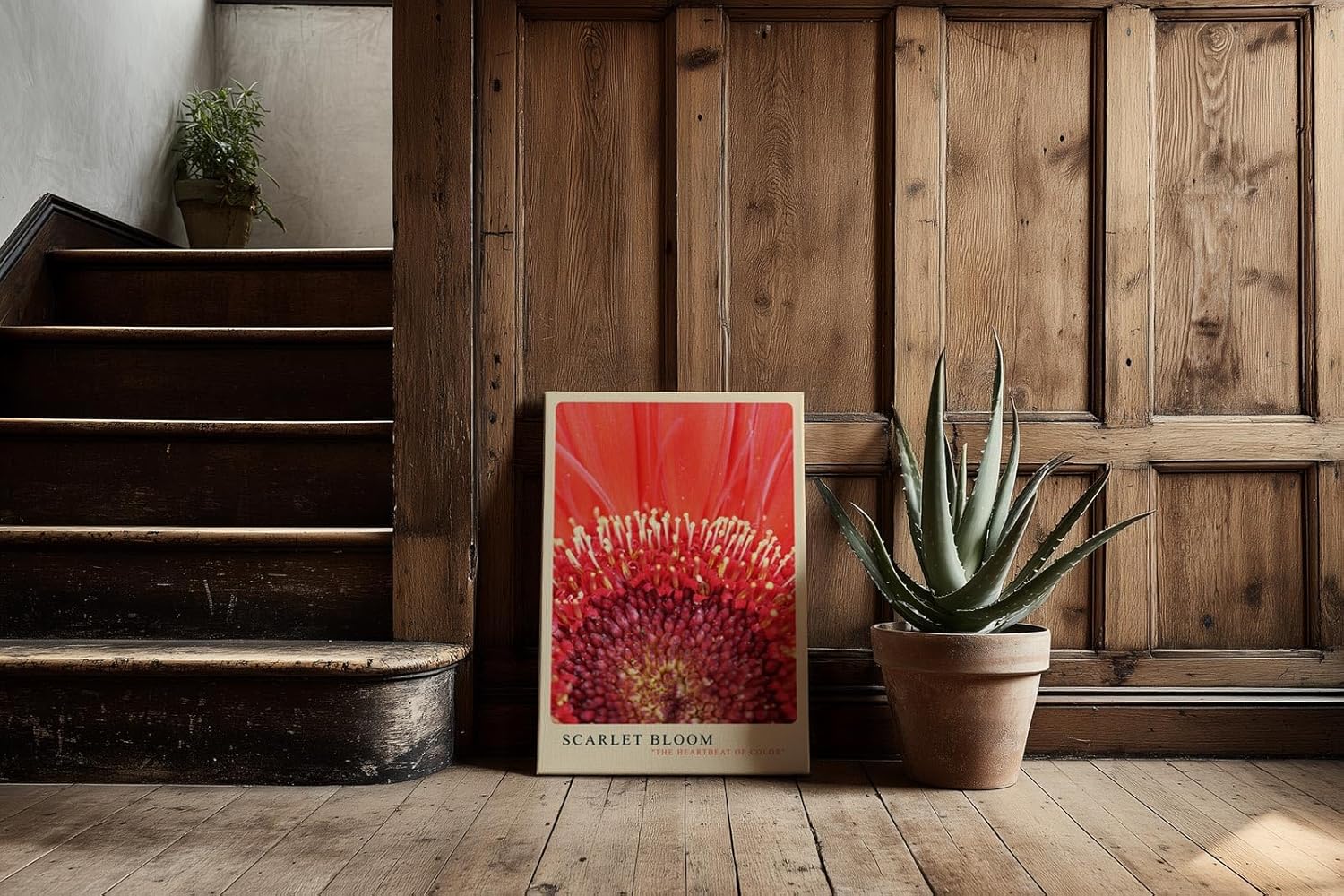 Paul Sinus Kunstdruck 40x60cm Scarlet Bloom – intensive rote Blütenmitte in eindrucksvoller Nahaufnahme